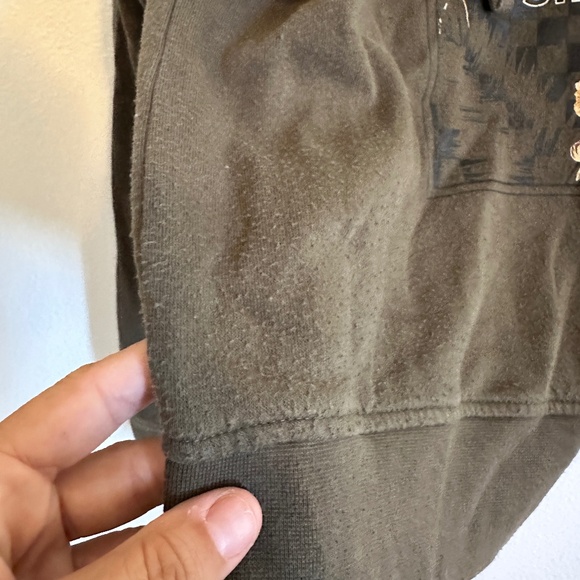 Vintage Style Vans Hoodie Green with Flowers - Picture 3 of 5